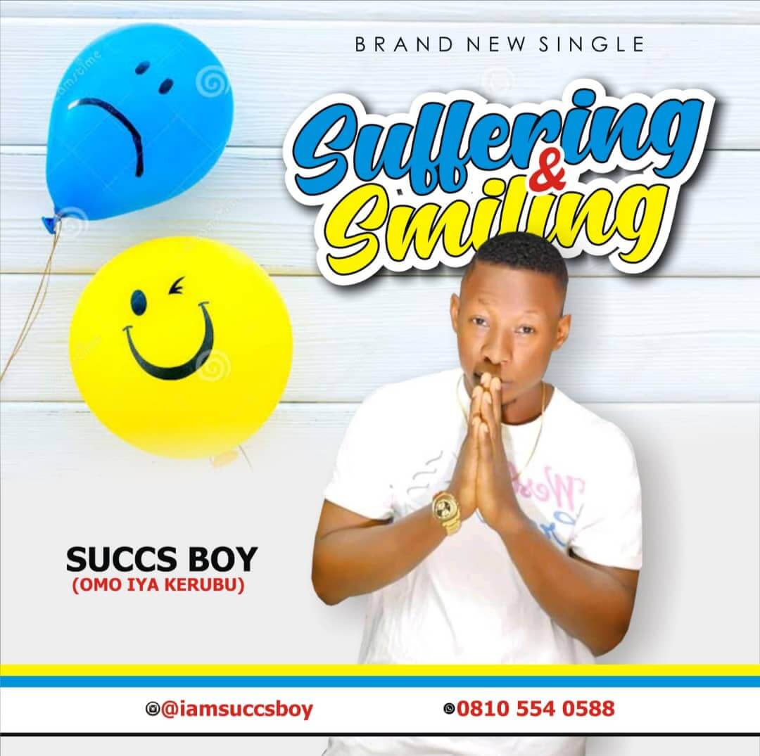 Success boy - suffering and smiling