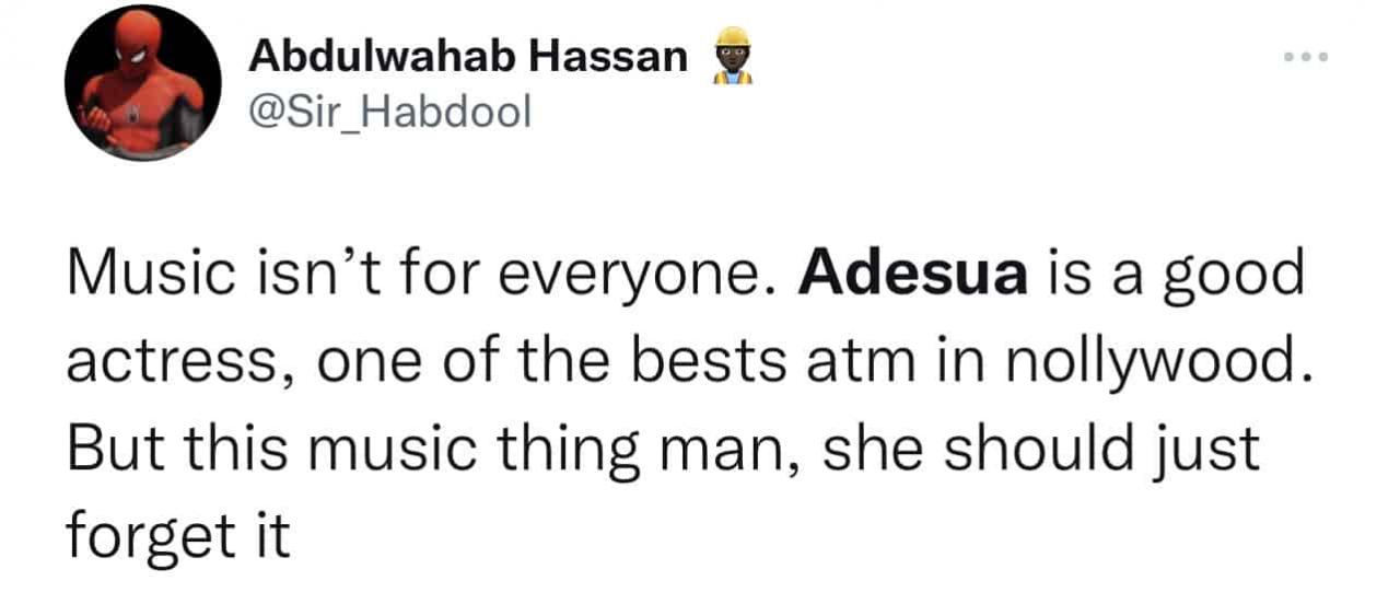 "music is not for everybody, adesua let this be the first and final... " - sweetloaded