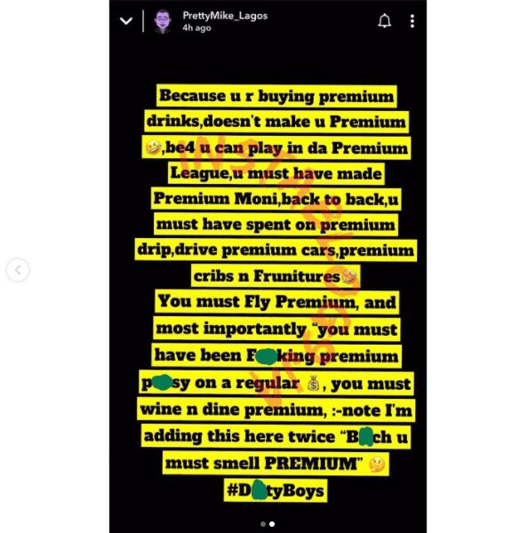"shopping for premium drinks do not make you premium" - sweetloaded